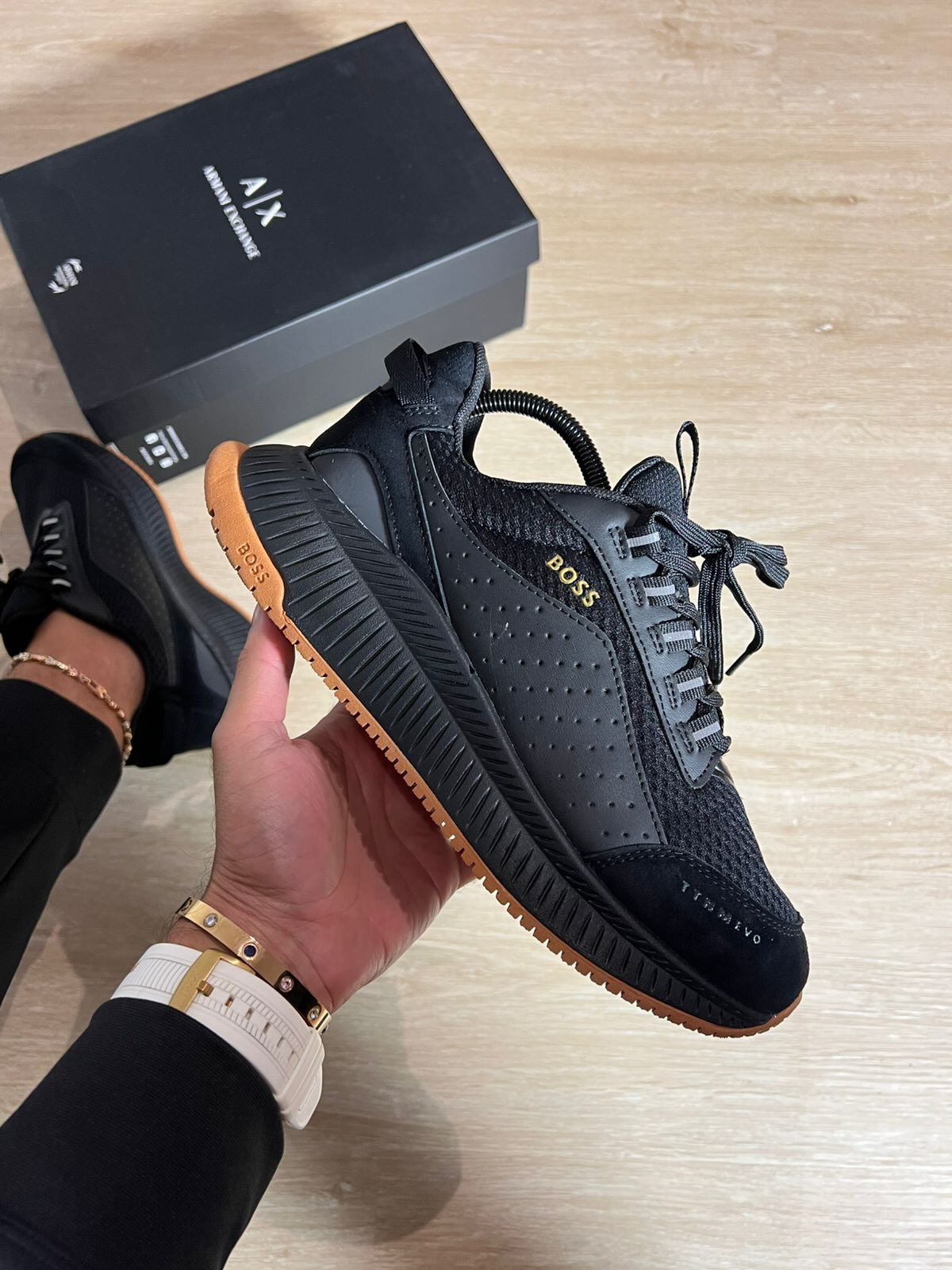 Tenis Hugo Boss Negro Miel Caballero